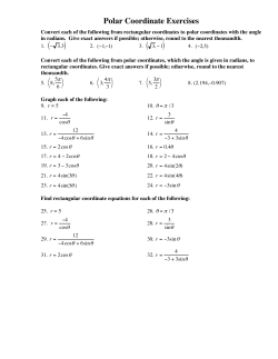 Polar Coordinate Exercises