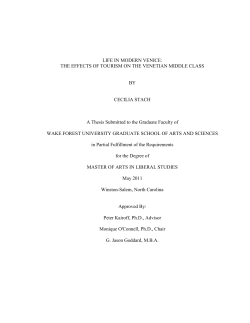 LIFE IN MODERN VENICE: THE EFFECTS OF TOURISM ON THE