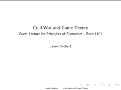 Cold War and Game Theory - Guest Lecture for Principles of