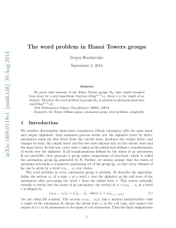 The word problem in Hanoi Towers groups