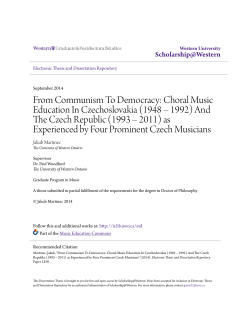 Choral Music Education In Czechoslovakia (1948 &ndash; 1992)
