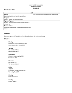 Poetry Unit 2: Perspectives Freeburg/Passler 2011