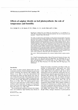 Effects of sulphur dioxide on leaf photosynthesis