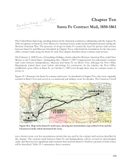 Chapter Ten Santa Fe Contract Mail, 1850-1861