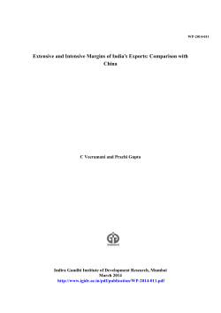 Extensive and Intensive Margins of India`s Exports
