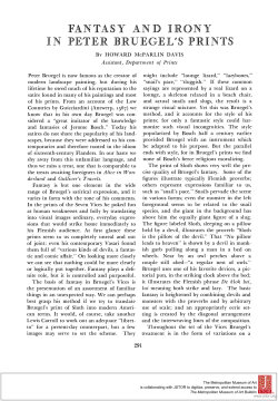 fantasy and irony in peter bruegel`s prints