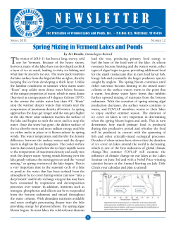 Spring 2011 - Federation of Vermont Lakes and Ponds