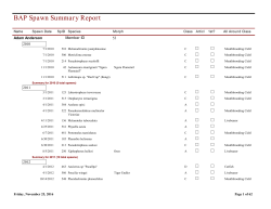 BAP Spawn Summary Report