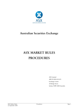 ASX Market Rule Procedures
