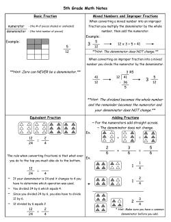5th Grade Math Notes