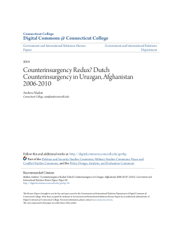 Dutch Counterinsurgency in Uruzgan, Afghanistan 2006-2010