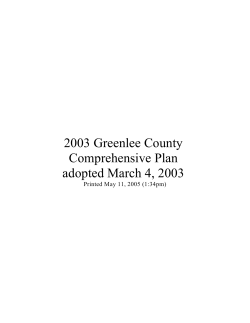 2003 Greenlee County Comprehensive Plan adopted March 4, 2003
