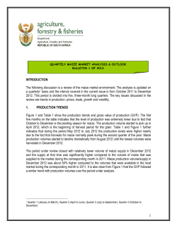 1 INTRODUCTION The following discussion is a review of the maize