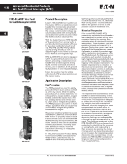 4-36 Advanced Residential Products 4 Arc Fault Circuit Interrupter