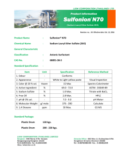 Product Name : Sulfonion&reg; N70 Chemical Name : Sodium Lauryl