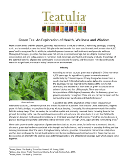 Green Tea: An Exploration of Health, Wellness and Wisdom