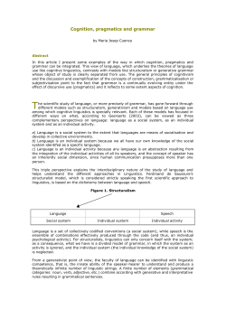 Cognition, pragmatics and grammar