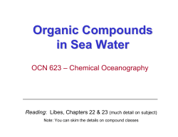 Organic Compounds in Sea Water