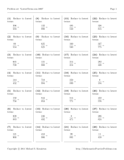 (1) Reduce to lowest terms