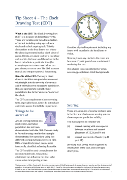 Tip Sheet 4 &ndash; The Clock Drawing Test (CDT)