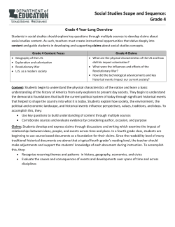 Social Studies Scope and Sequence: Grade 4