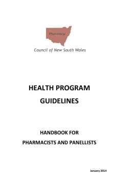 Health Program Guidelines - Health Professional Councils Authority