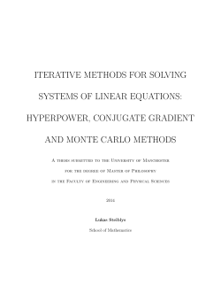 iterative methods for solving systems of linear equations