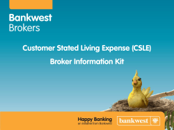 Customer Stated Living Expense (CSLE) Broker