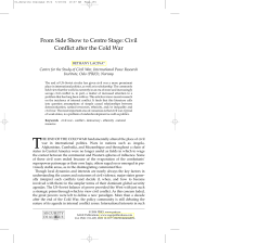 From Side Show to Centre Stage: Civil Conflict