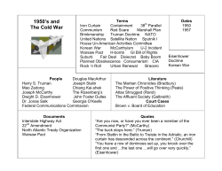 1950`s and The Cold War
