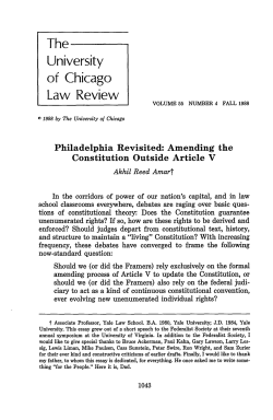 Philadelphia Revisited: Amending the Constitution outside Article V
