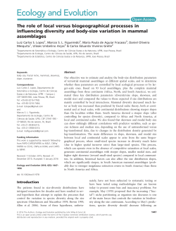 The role of local versus biogeographical processes in influencing