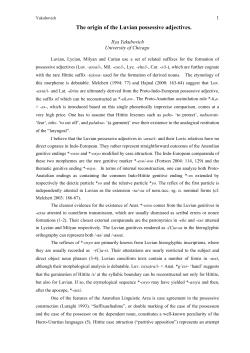 The origin of the Luvian possessive adjectives.
