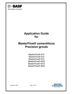 Application Guide for MasterFlow&reg; cementitious Precision grouts