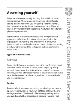 Asserting Yourself - University Counselling Service