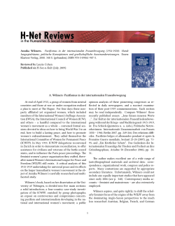 A. Wilmers: Pazifismus in der internationalen - H-Net