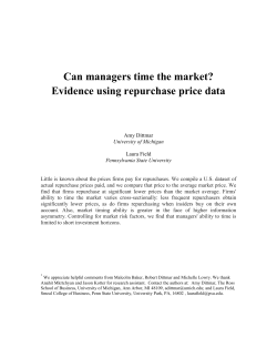 Can managers time the market? Evidence using repurchase price data