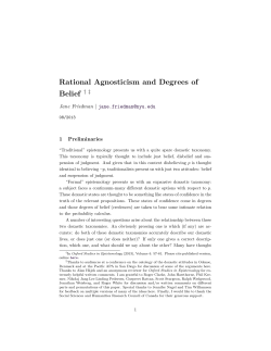 Rational Agnosticism and Degrees of Belief