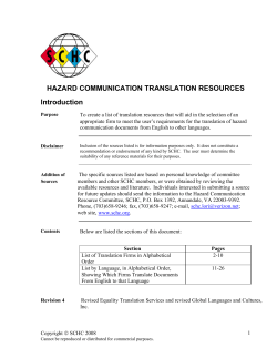 Hazard Communication Translation Resources
