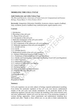 Modeling the Cell Cycle