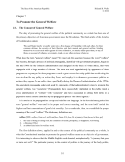 To Promote the General Welfare