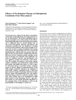 Efficacy of Psychological Therapy in Schizophrenia