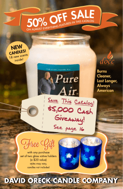 1 david oreck candle company 1.800.464.1450