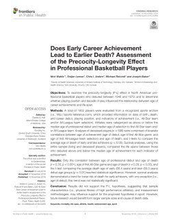 Does Early Career Achievement Lead to Earlier Death? Assessment
