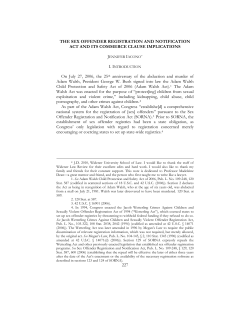The Sex Offender Registration and Notification Act and Its