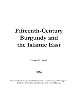 Fifteenth-Century Burgundy and the Islamic East