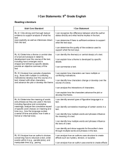 I Can Statements: 9 Grade English