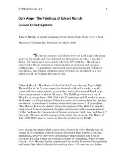 Edvard Munch at the MoMa - St. John`s English Department Website