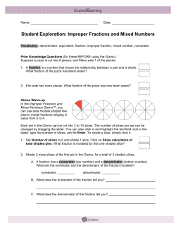 Student Exploration: Improper Fractions and Mixed Numbers