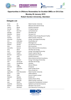 Opportunities in Offshore Renewables for Scottish SMEs on Oil